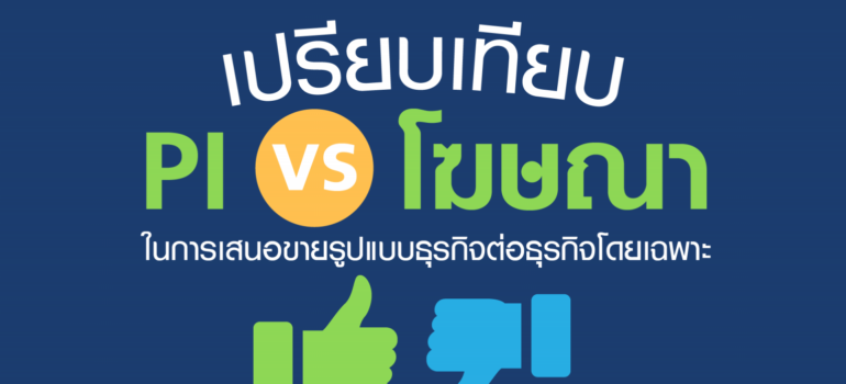 เปรียบเทียบ PI VS โฆษณา ในการเสนอขายรูปแบบธุรกิจต่อธุรกิจโดยเฉพาะ